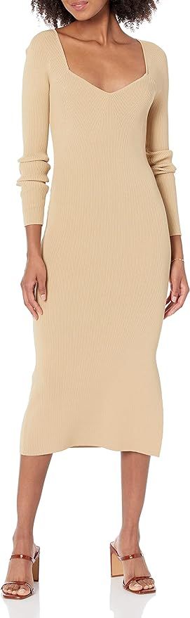 Amazon.com: The Drop Women's Cameron Ribbed Sweetheart Neckline Midi Sweater Dress : Clothing, Sh... | Amazon (US)