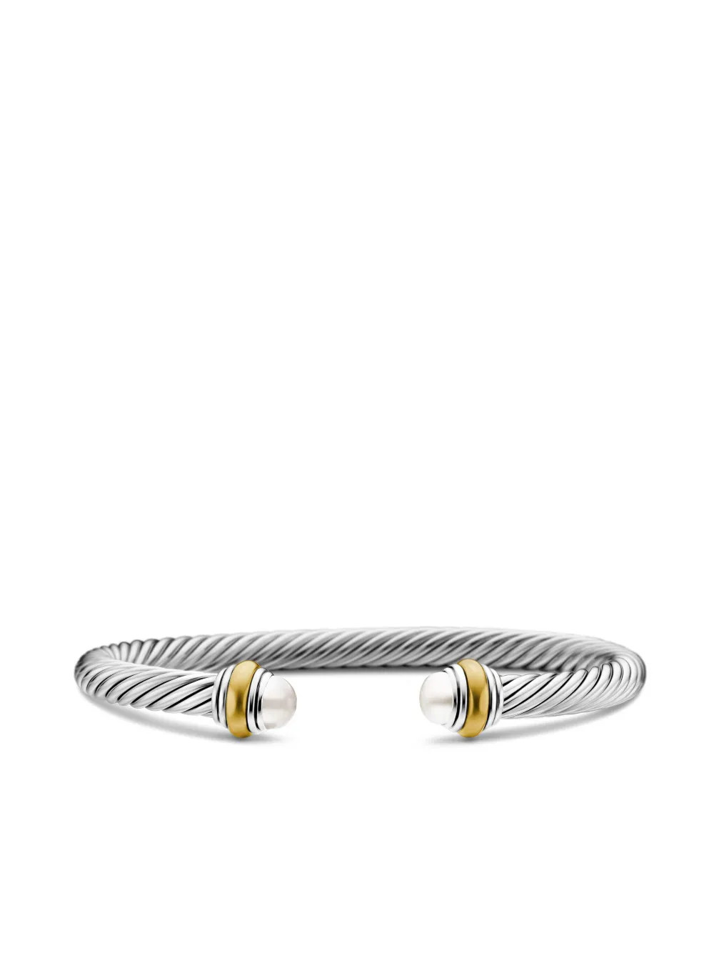 David Yurman 14kt yellow gold and sterling silver Classic Cable pearl bracelet (5mm) | Farfetch Global