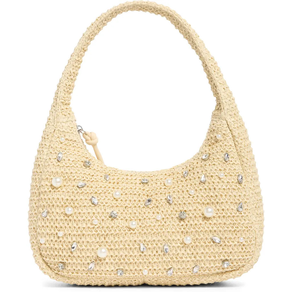 Steve Madden Embellished Woven Shoulder Bag in Raffia at Nordstrom Rack | Nordstrom Rack