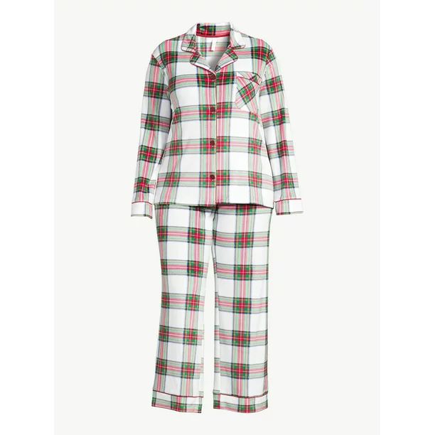 Joyspun Women's Velour Knit Pajama Set, 2-Piece, Sizes up to 3X - Walmart.com | Walmart (US)