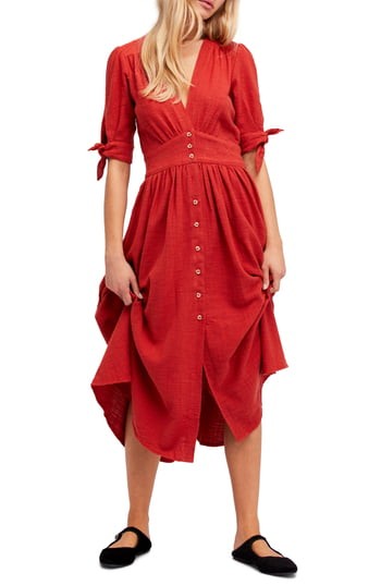 Women's Free People Love Of My Life Midi Dress, Size X-Small - Red | Nordstrom