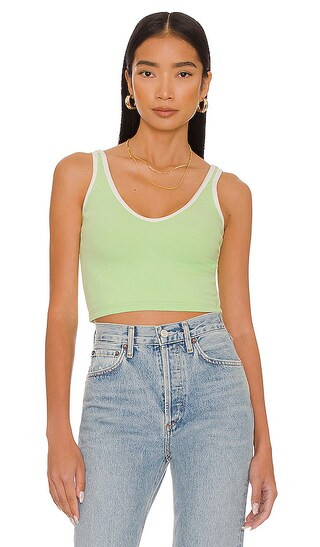 Roxy Contrast Trim Top in Lime | Revolve Clothing (Global)