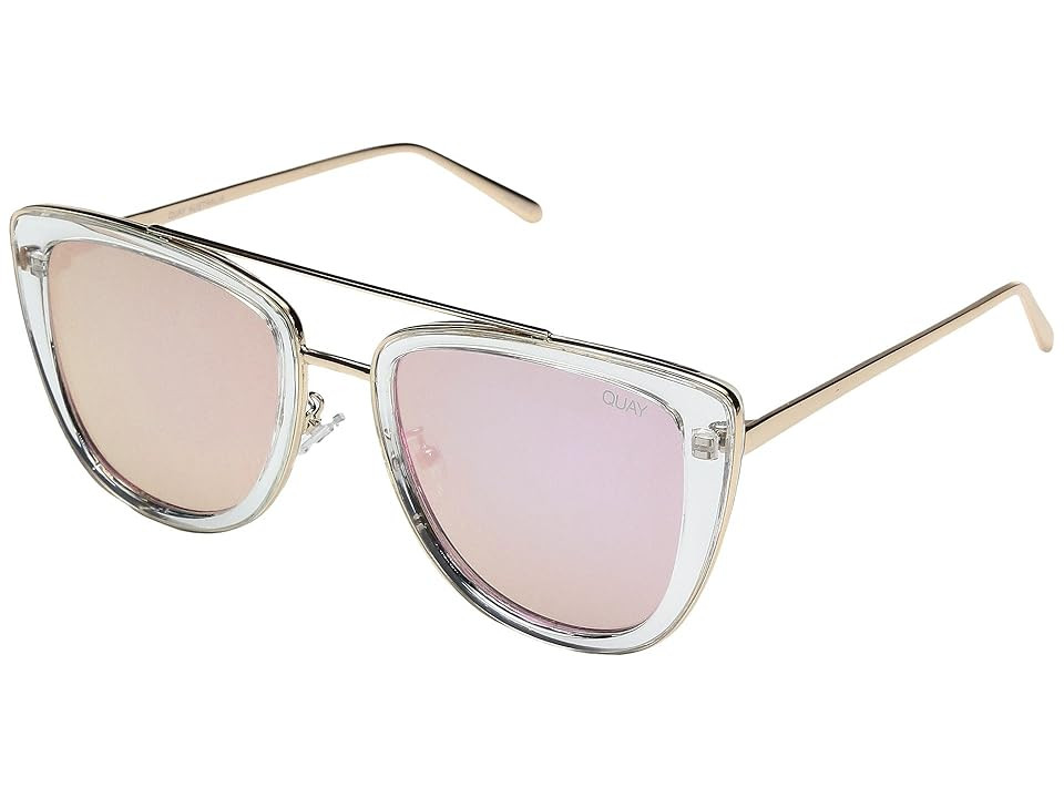 QUAY AUSTRALIA French Kiss (Clear/Rose) Fashion Sunglasses | Zappos