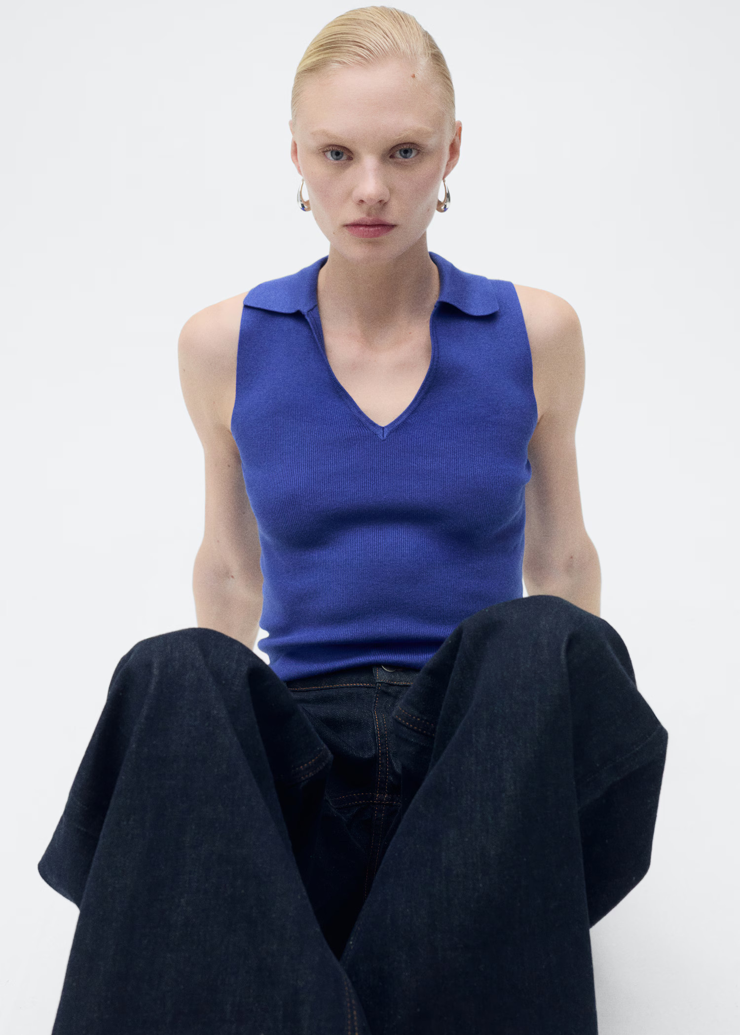 Polo-neck knitted top - Women | MANGO USA | Mango (US/MX/AU)