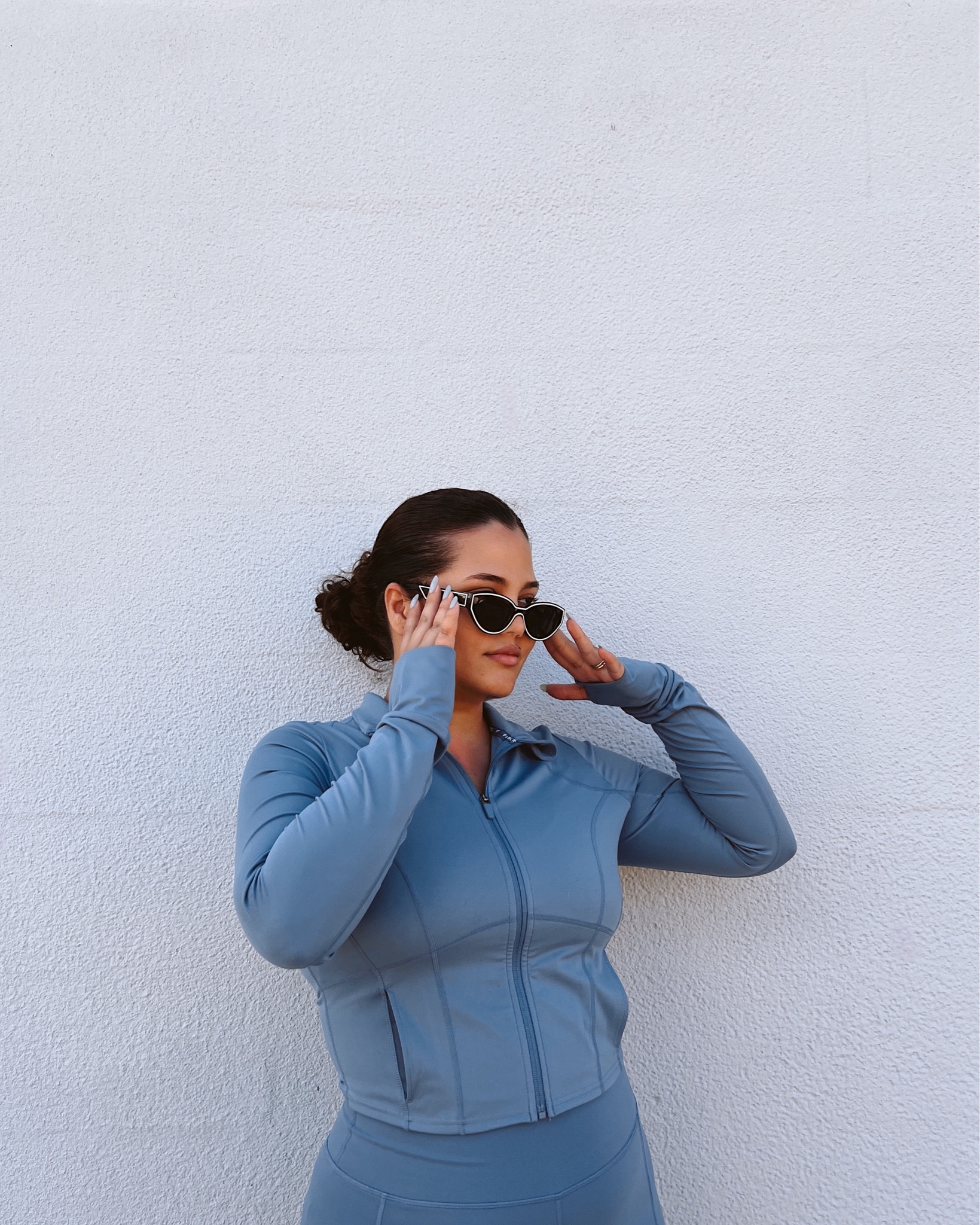 Blue tracksuit workout jacket fabletics set 

#LTKMidsize #LTKActive #LTKFitness