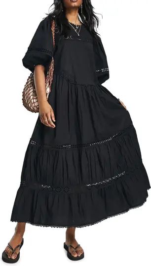 Lace Trim Oversize Maxi Dress | Nordstrom