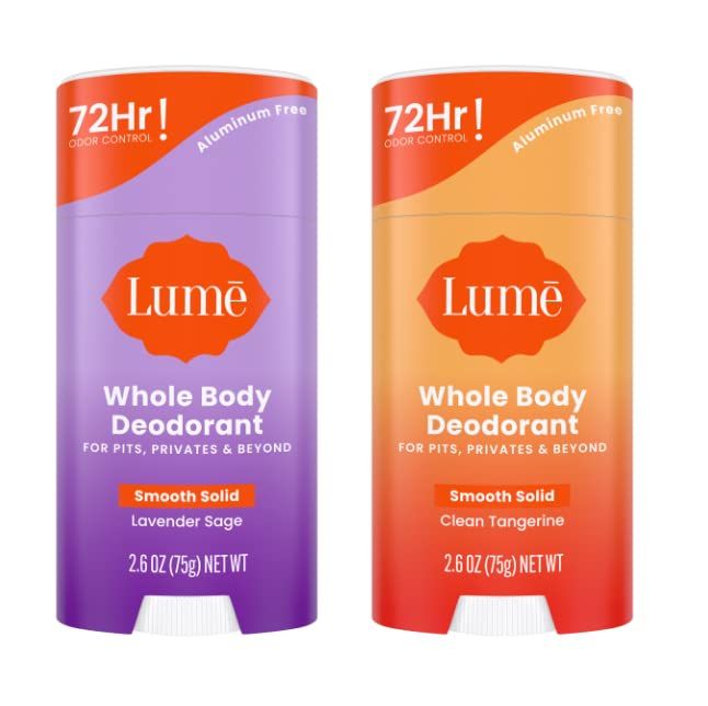 Lume Whole Body Deodorant - Smooth Solid Stick Bundle - 72 Hour Odor Control - Aluminum Free, Bak... | Amazon (US)