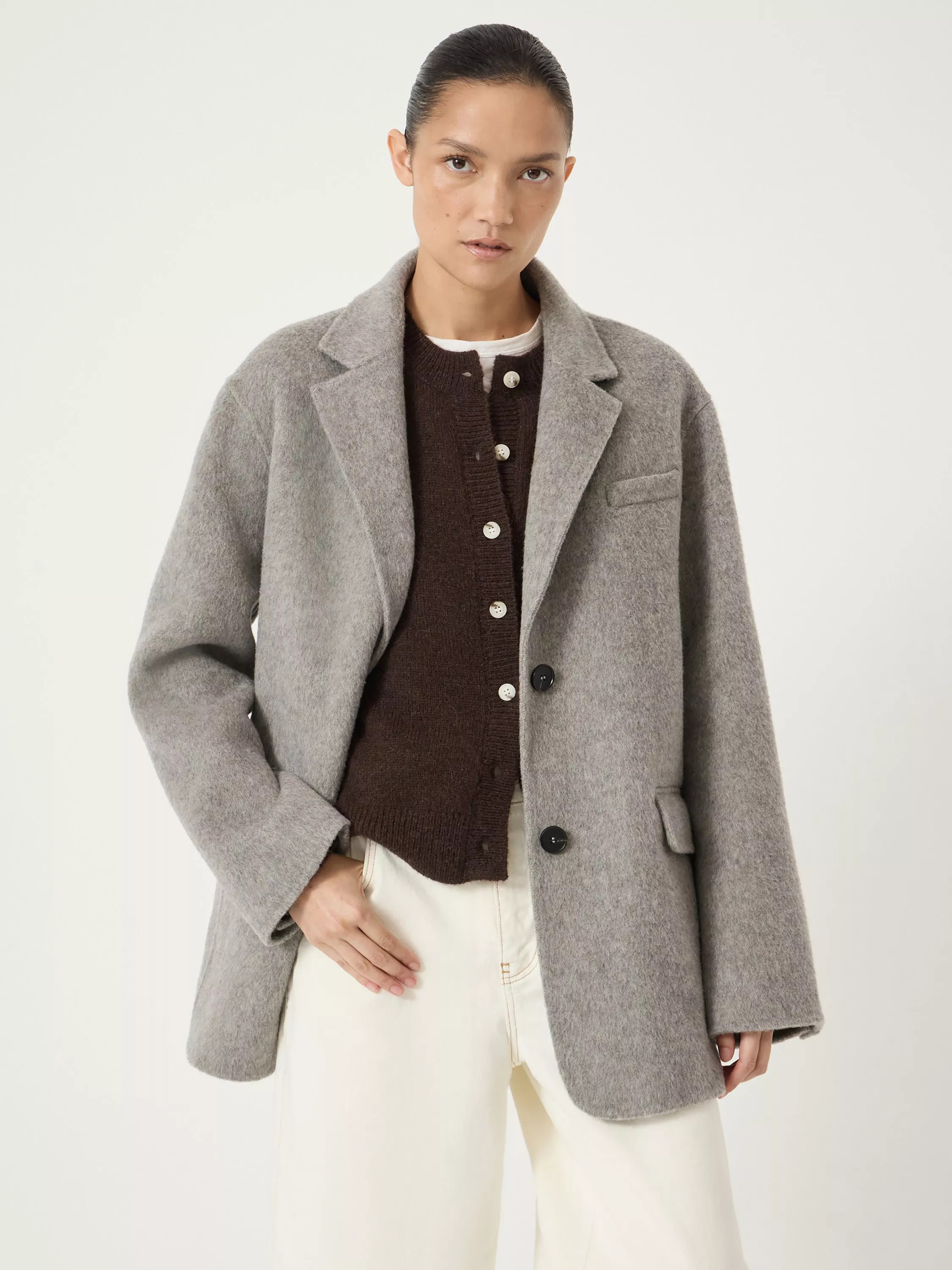 HUSH Double Faced Pure Wool Blazer, Grey | John Lewis (UK)