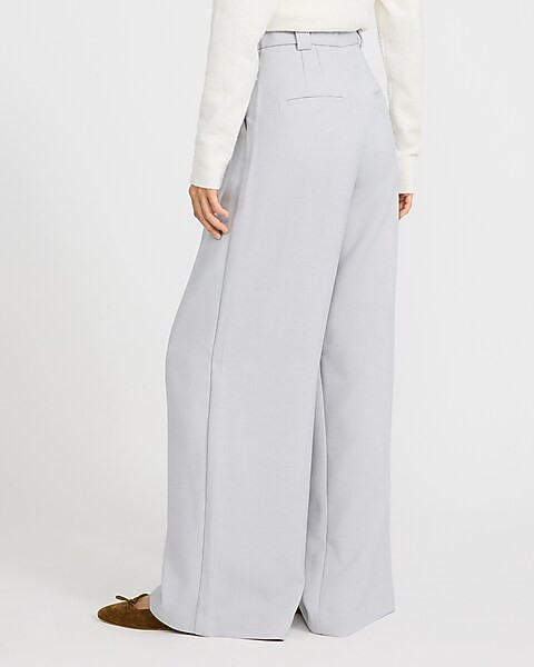 Flannel High Waisted Relaxed Trouser | Express