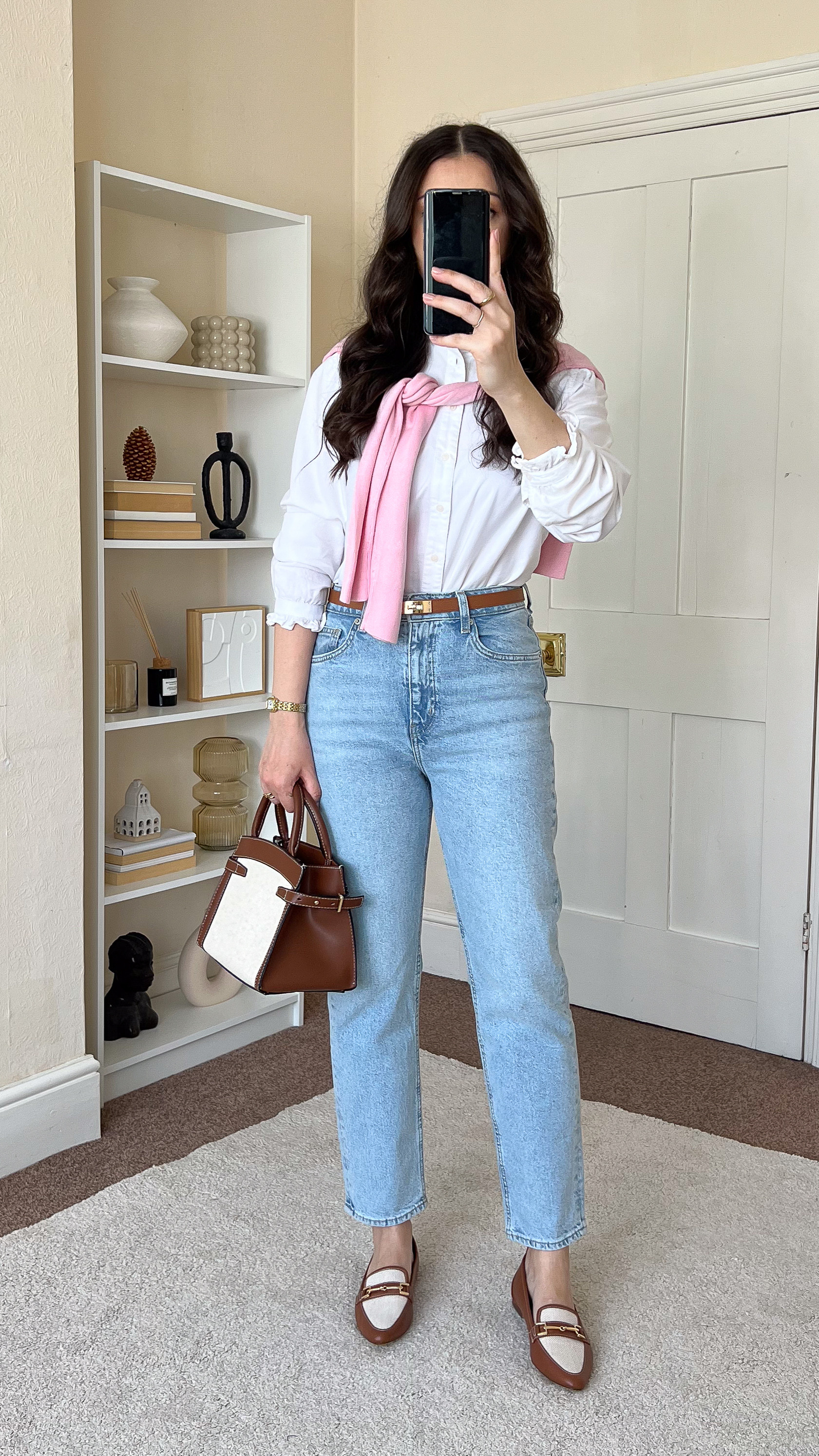 Casual chic spring/summer outfit. Blouse is H&M, size S. Jeans are H&M, size UK8.  

 #LTKuk #LTKspring #LTKsummer