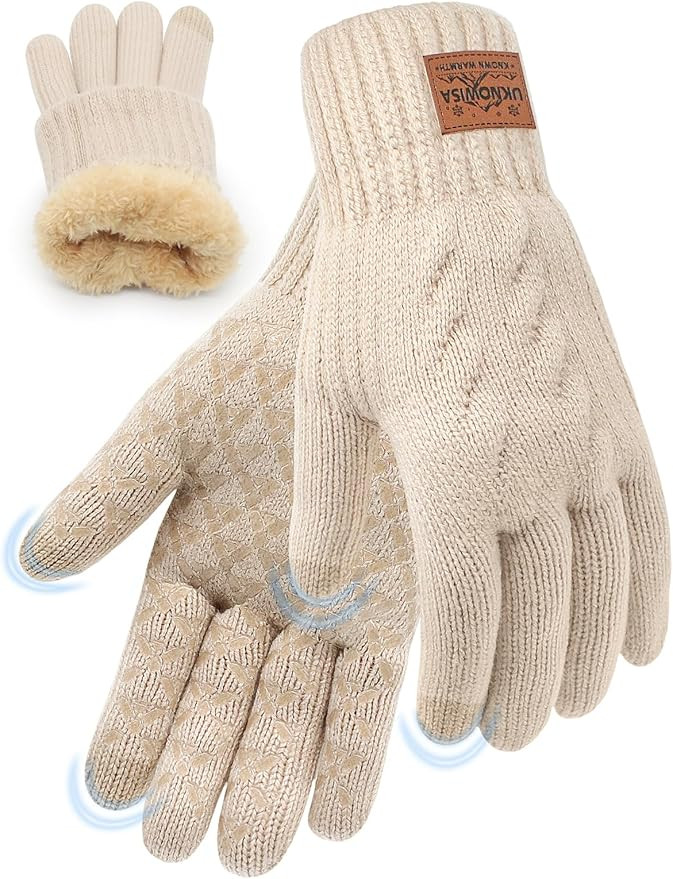 Winter Gloves for Men Women, Warm Fleece Lined with Touch Screen, Thermal Knit with Anti-Slip for... | Amazon (US)