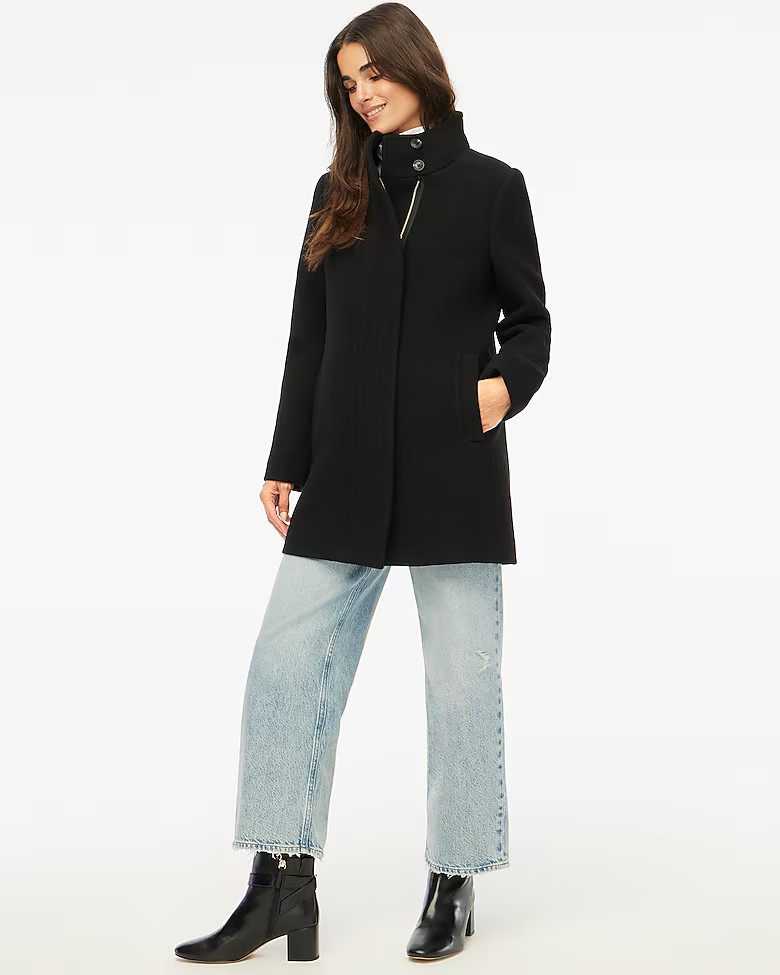 City coat with button neck | J.Crew Factory