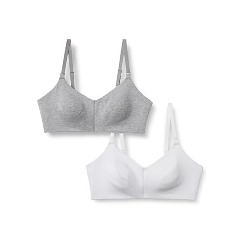 Amazon Essentials Women's Cotton Jersey Support Nursing Bra, Pack of 2, Grey Heather/White, 38A | Amazon (US)