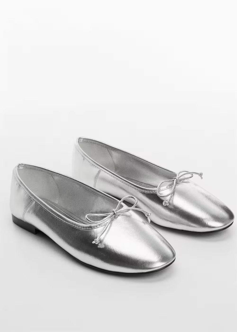 Metallic ballerinas -  Women | Mango USA | MANGO (US)