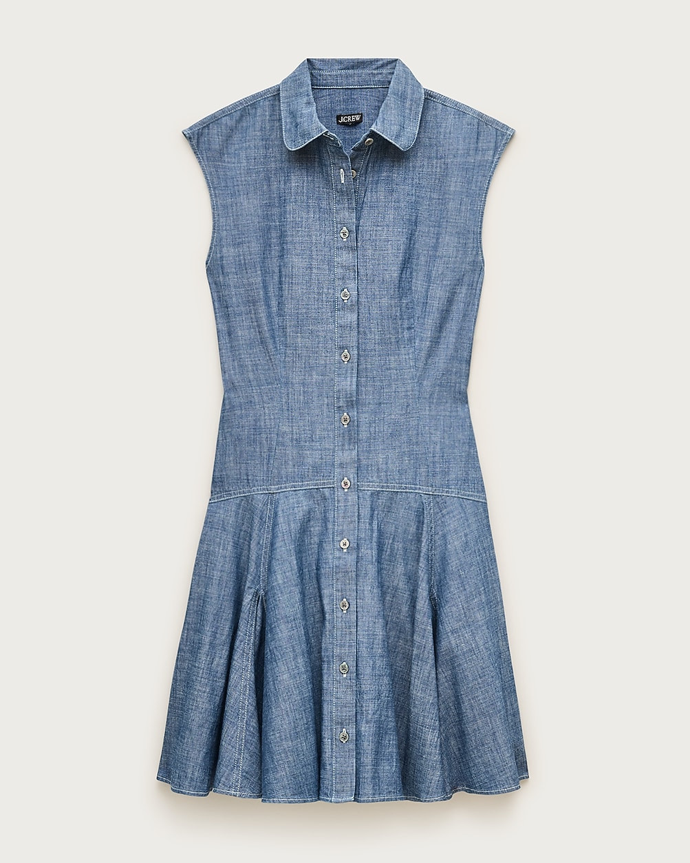 Button-front mini dress in chambray | J. Crew US