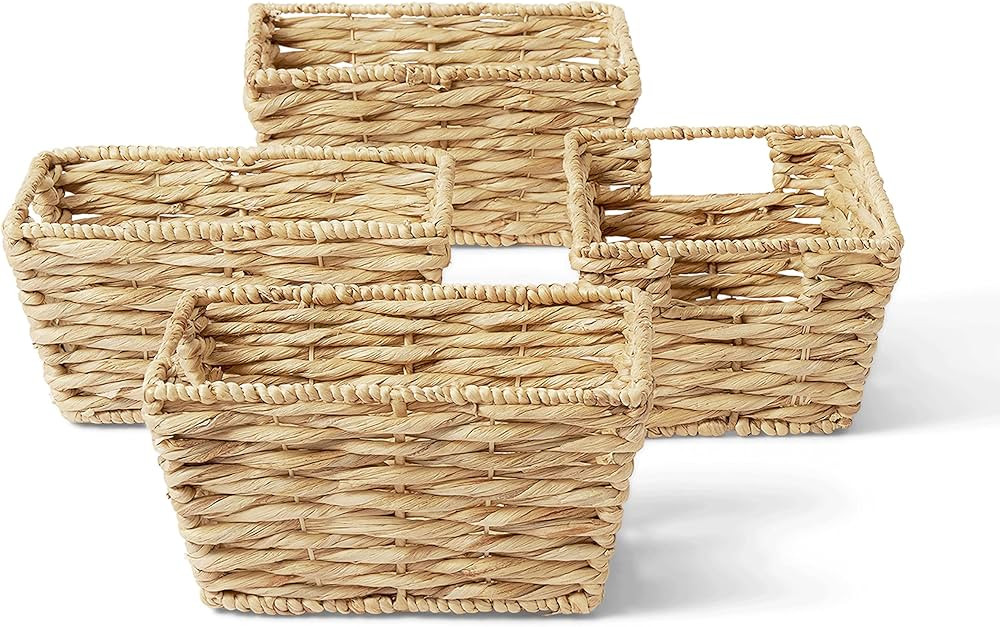 Artera Wicker Storage Baskets - Woven Hyacinth Basket for Organizing, Stackable Natural Storage B... | Amazon (US)