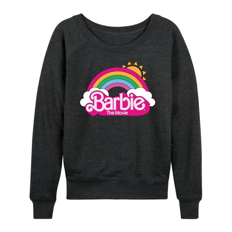 Barbie the Movie - Barbie Logo Rainbow - Women's Lightweight French Terry Pullover | Walmart (US)