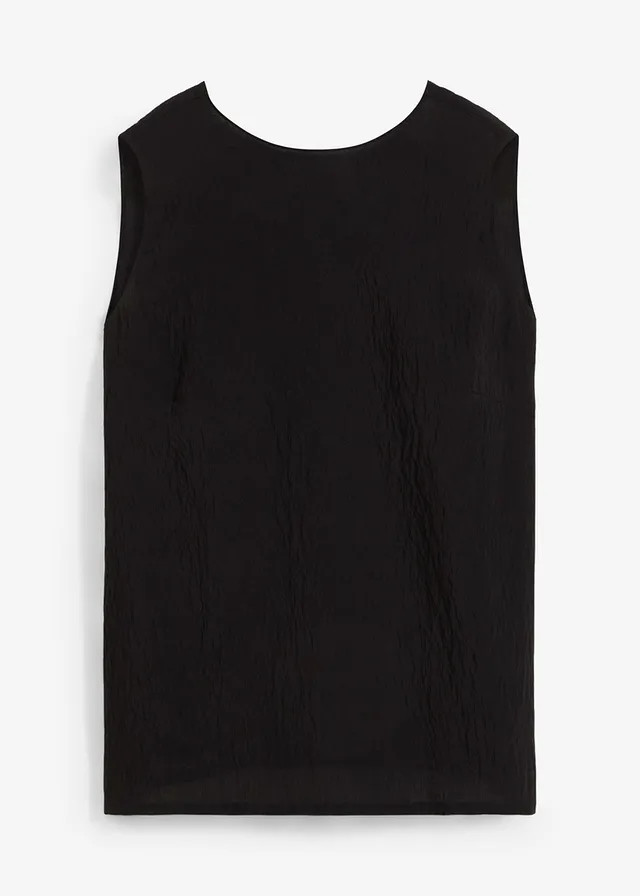 Blousetop van een crinkle-viscosemix zwart | Bonprix NL (Influencer)