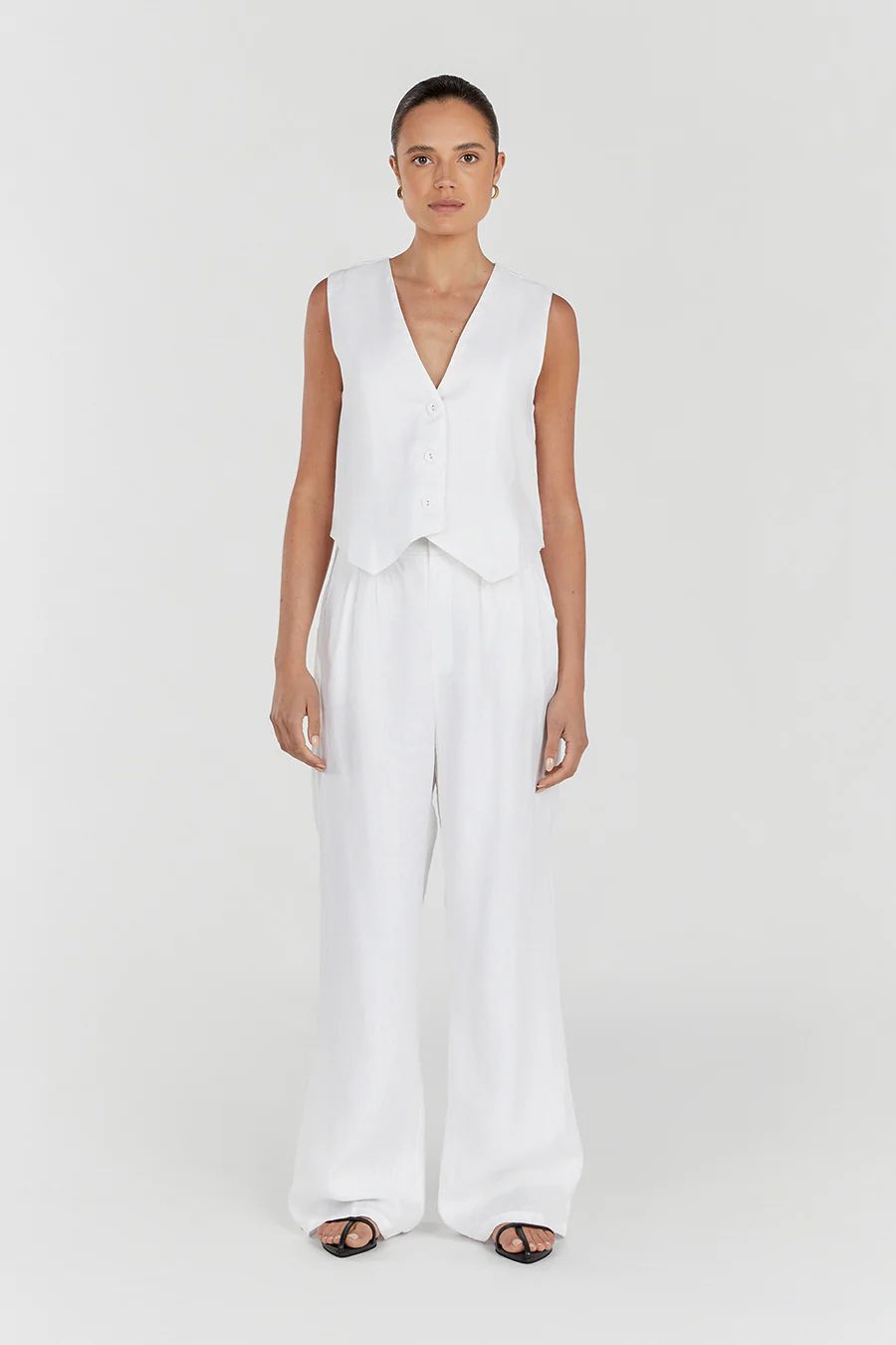 NORAH WHITE LINEN PANT | DISSH