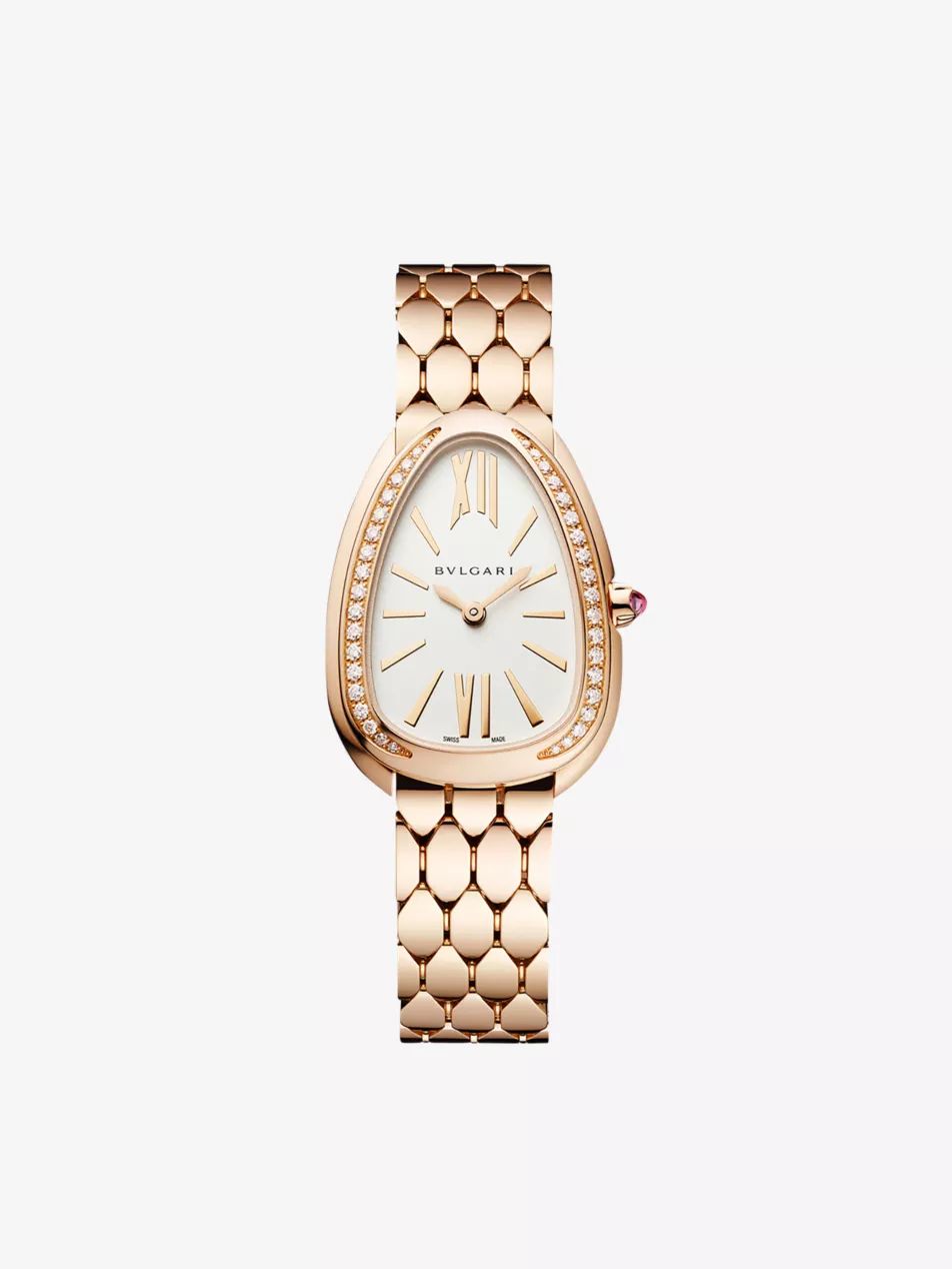 SPP33WGGD/SAT Serpenti Seduttori 18ct rose-gold and diamond watch | Selfridges