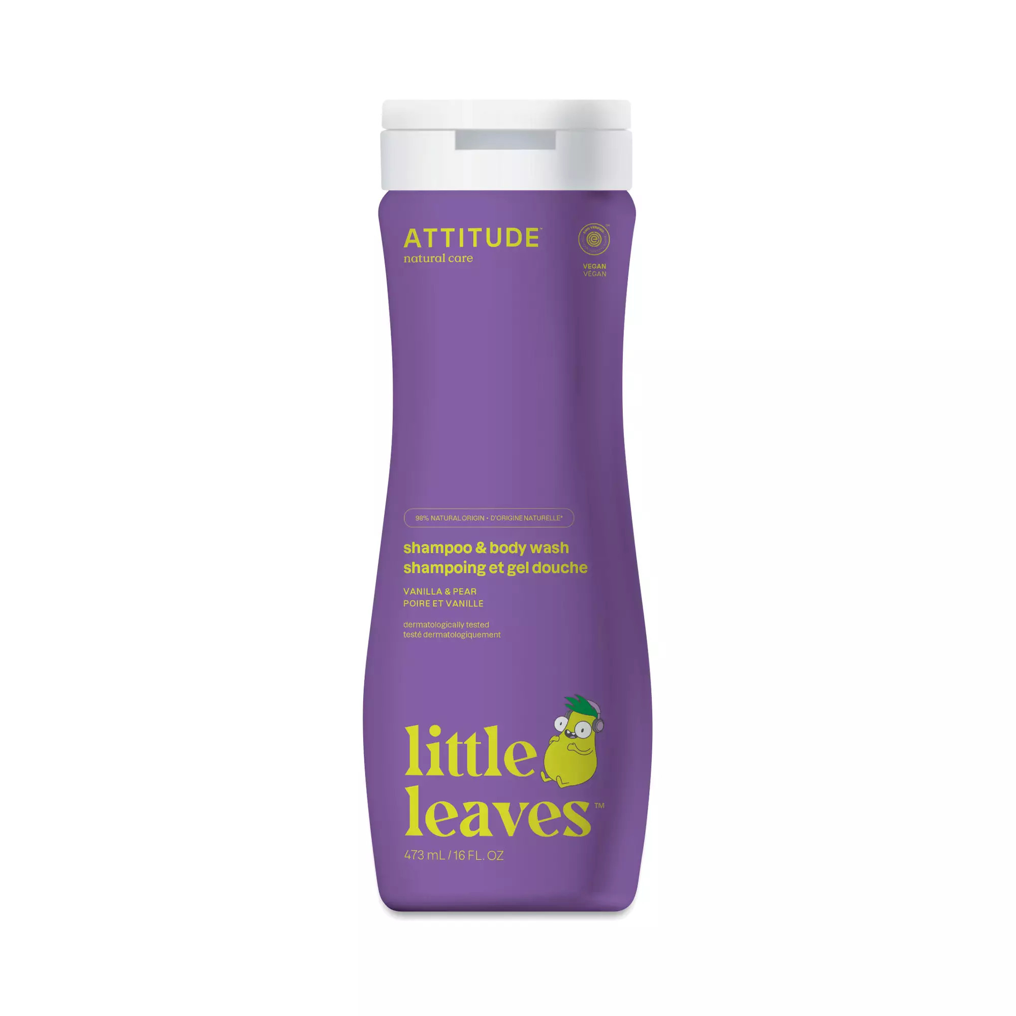 Attitude little leaves™ Kids 2in1 Shampoo & Body Wash, Vanilla & Pear 16 fl oz bottle | Thrive Market