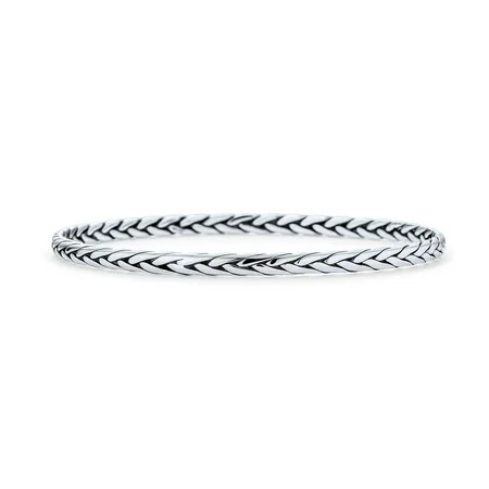 Bling Jewelry Womens Stackable Twisted Rope Bangle Bracelet in Sterling Silver, Basket Weave Design | Walmart (US)