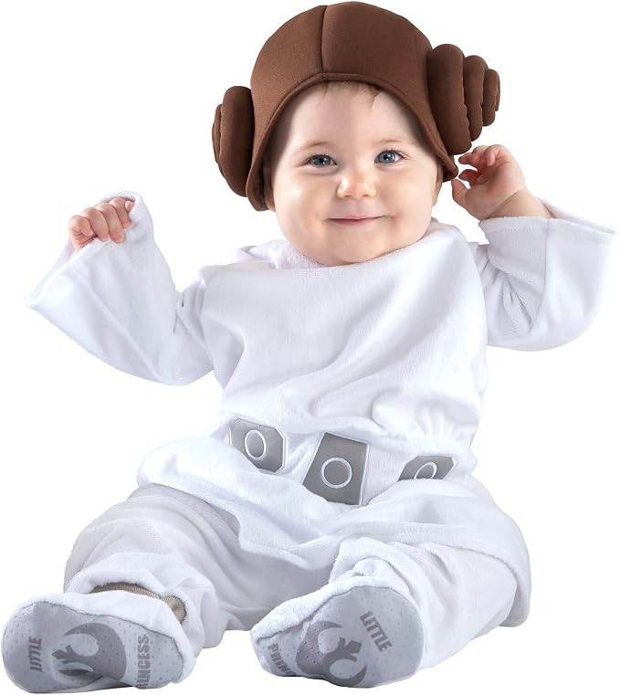 STAR WARS Princess Leia Official Infant Deluxe Costume - Premium Printed Jumpsuit with Attached B... | Amazon (US)