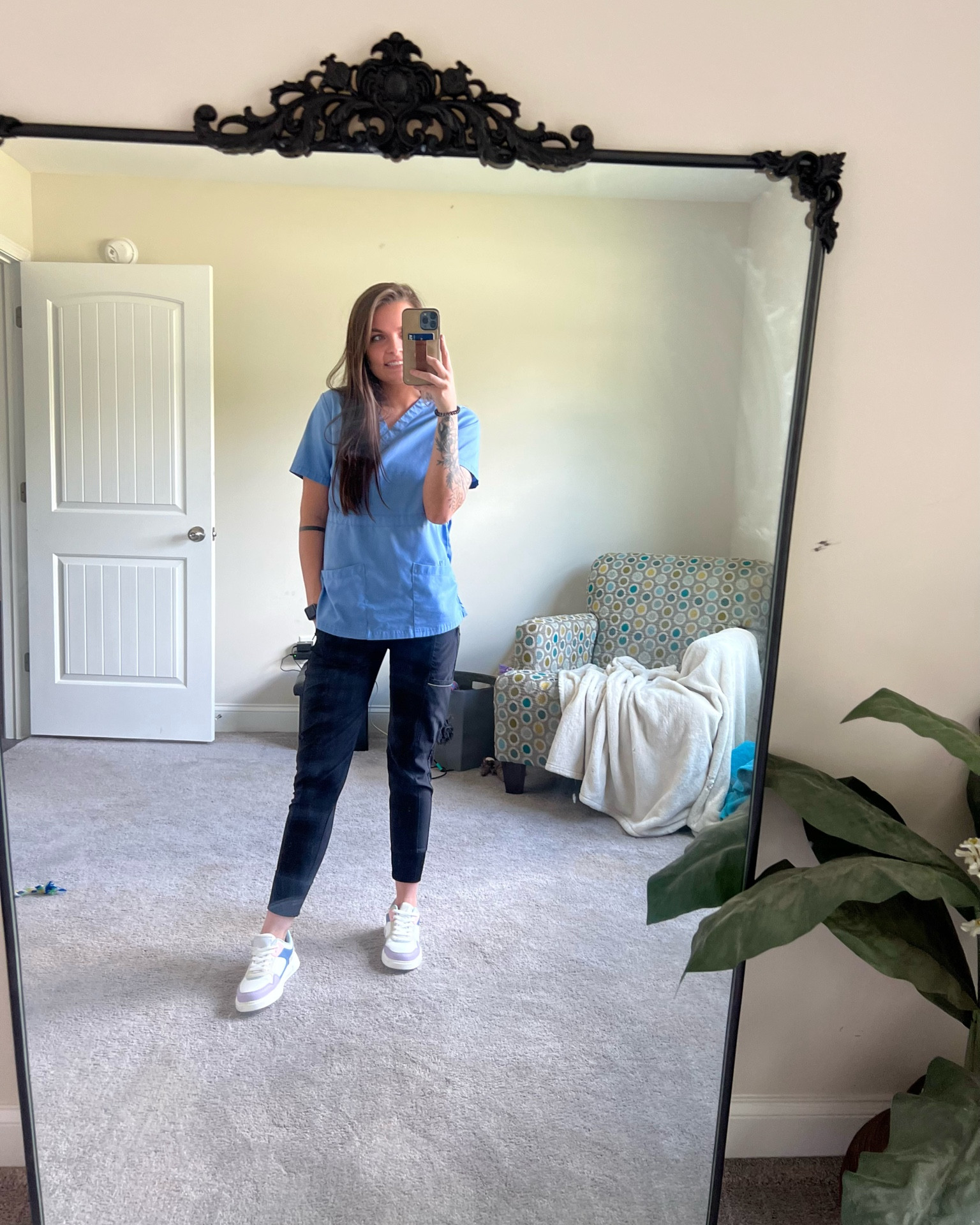 Colorful scrubs for spring and summer!! 

Joggers are XXS petite and top is XS color is Ceil Blue🩵

#LTKworkwear #LTKFind #LTKunder50