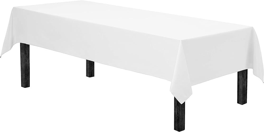 Gee Di Moda Rectangle Tablecloth - 60 x 102 Inch | White Rectangular Table Cloth for 6 Foot Table... | Amazon (US)