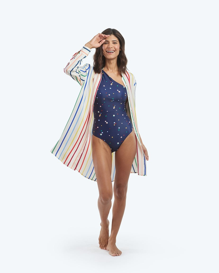 The Short Effortless Shirtdress Cover-Up - White Sand | SummerSalt