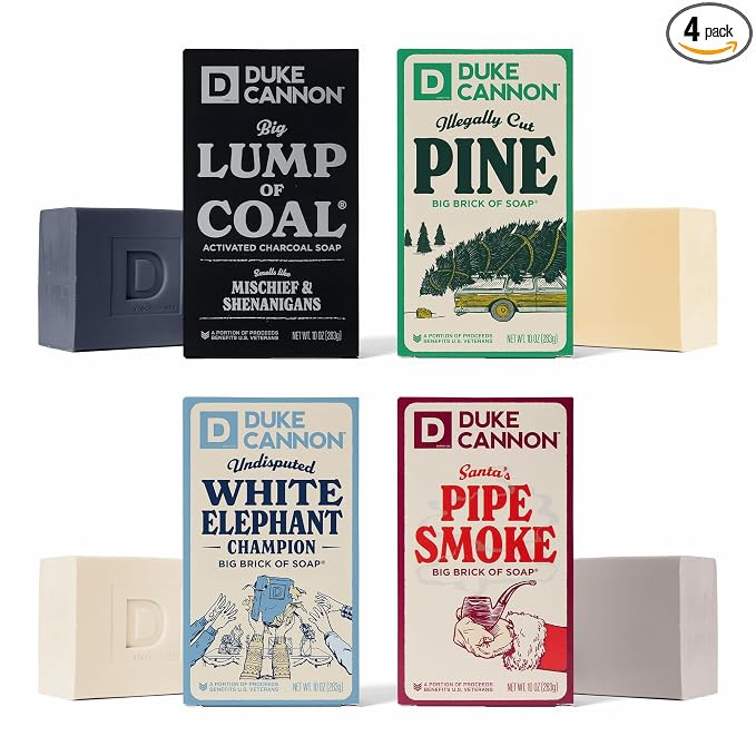 Duke Cannon Big Brick of Soap Holiday 4-Pack for Men – 10 oz Each – Long-Lasting Triple-Mille... | Amazon (US)