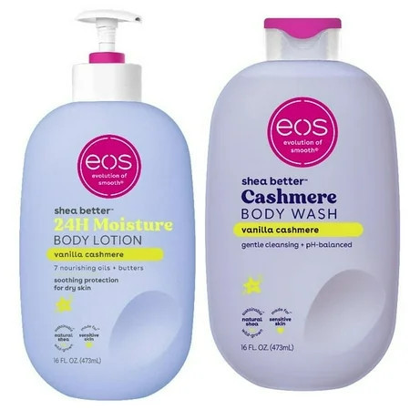 Bundle of eos Shea Butter Lotion & Body Wash, Vanilla Cashmere, for Dryness 16oz | Walmart (US)