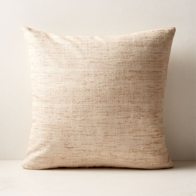 Raj White Silk Throw Pillow with Down-Alternative Insert 20''x20 | CB2