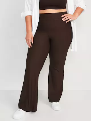 Extra High-Waisted PowerSoft Rib-Knit Flare Leggings for Women, Old Navy