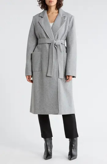 Patch Pocket Wrap Coat | Nordstrom Rack