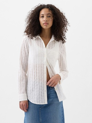 Eyelet Easy Shirt | Gap Factory