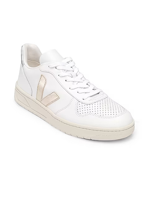 V-10 Leather Logo Sneakers | Saks Fifth Avenue