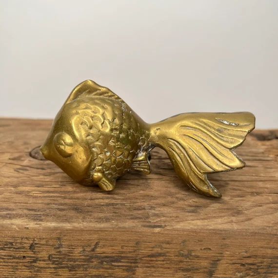 Vintage Brass Fancy Fantail Goldfish | Etsy (US)