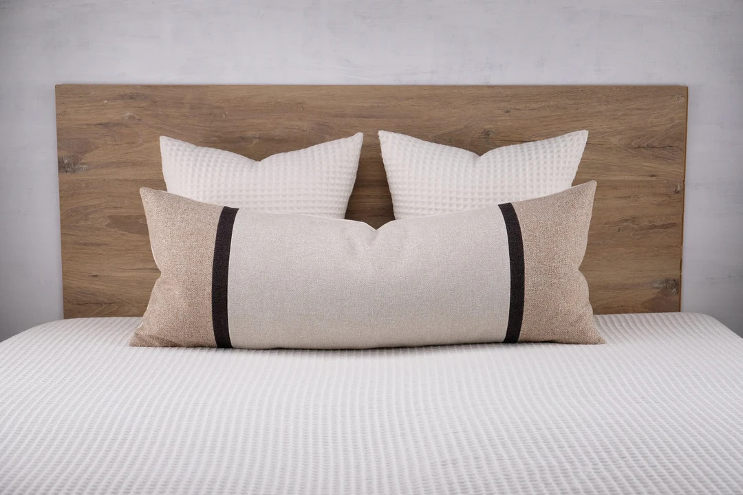 Extra Long Headboard Lumbar Throw Pillow Cover Oversized Stripe Cushion Covers Quilted Bolster Bo... | Etsy (US)