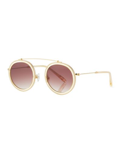 Conti Gradient Aviator Sunglasses, Champagne | Neiman Marcus