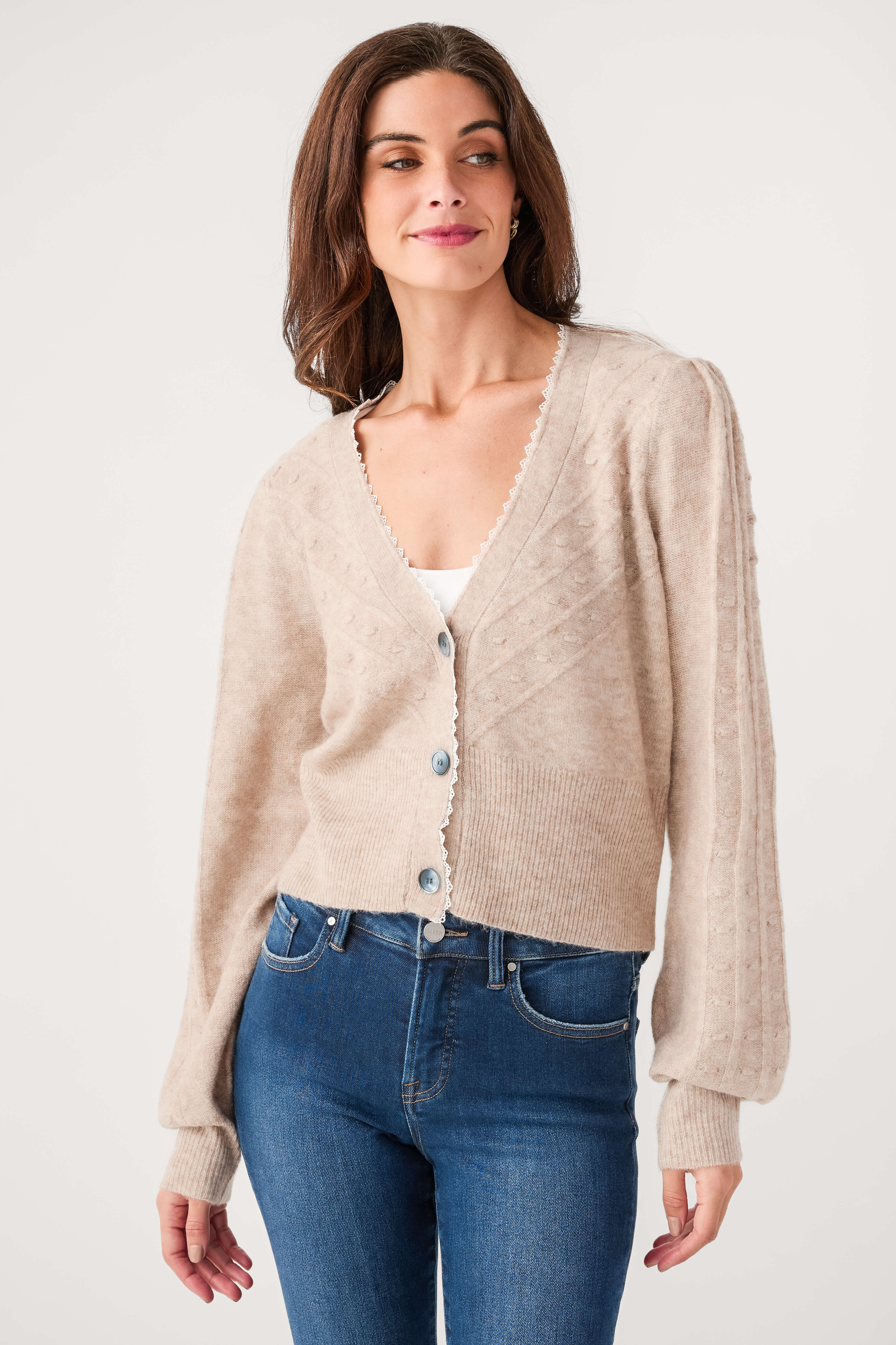 By Together Lace Trim Cardigan | Social Threads
