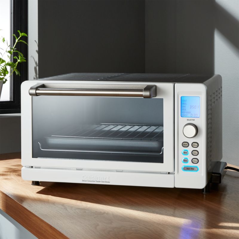 Cuisinart Deluxe White/Stainless Steel Convection Toaster Oven Broiler + Reviews | Crate & Barrel | Crate & Barrel