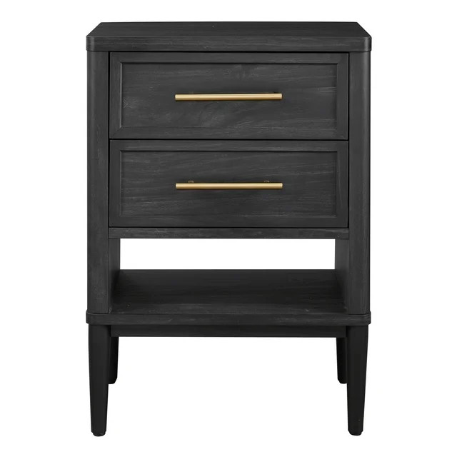 Better Homes & Gardens Oaklee 2 Drawer Nightstand for bedroom ,Charcoal Finish | Walmart (US)