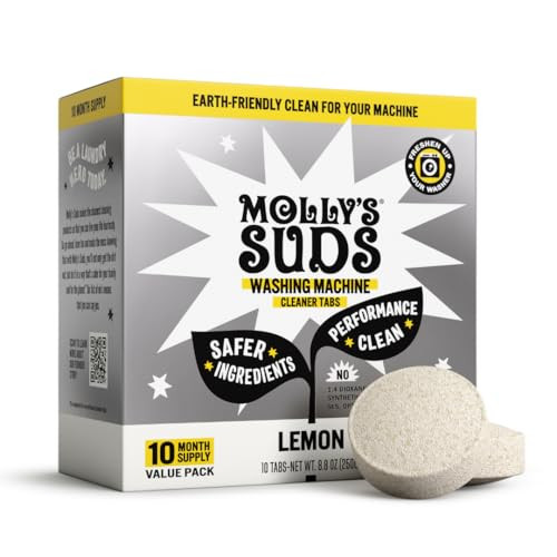 Molly's Suds Washing Machine Cleaner | Removes Odors & Grime from Front & Top Loader Machines, Including HE (Citrus - 10 Tablets) | Amazon (US)