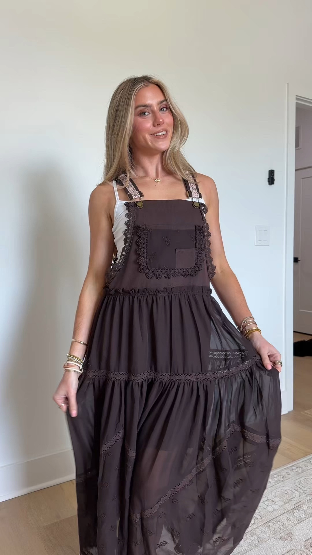 Amazon size XS Women's Summer Laced Embroidered Tulle Bib Overall Dress Casual Loose Adjustable Straps Sleeveless Maxi Dress

#LTKootd #LTKSaleAlert #LTKdayinmylife