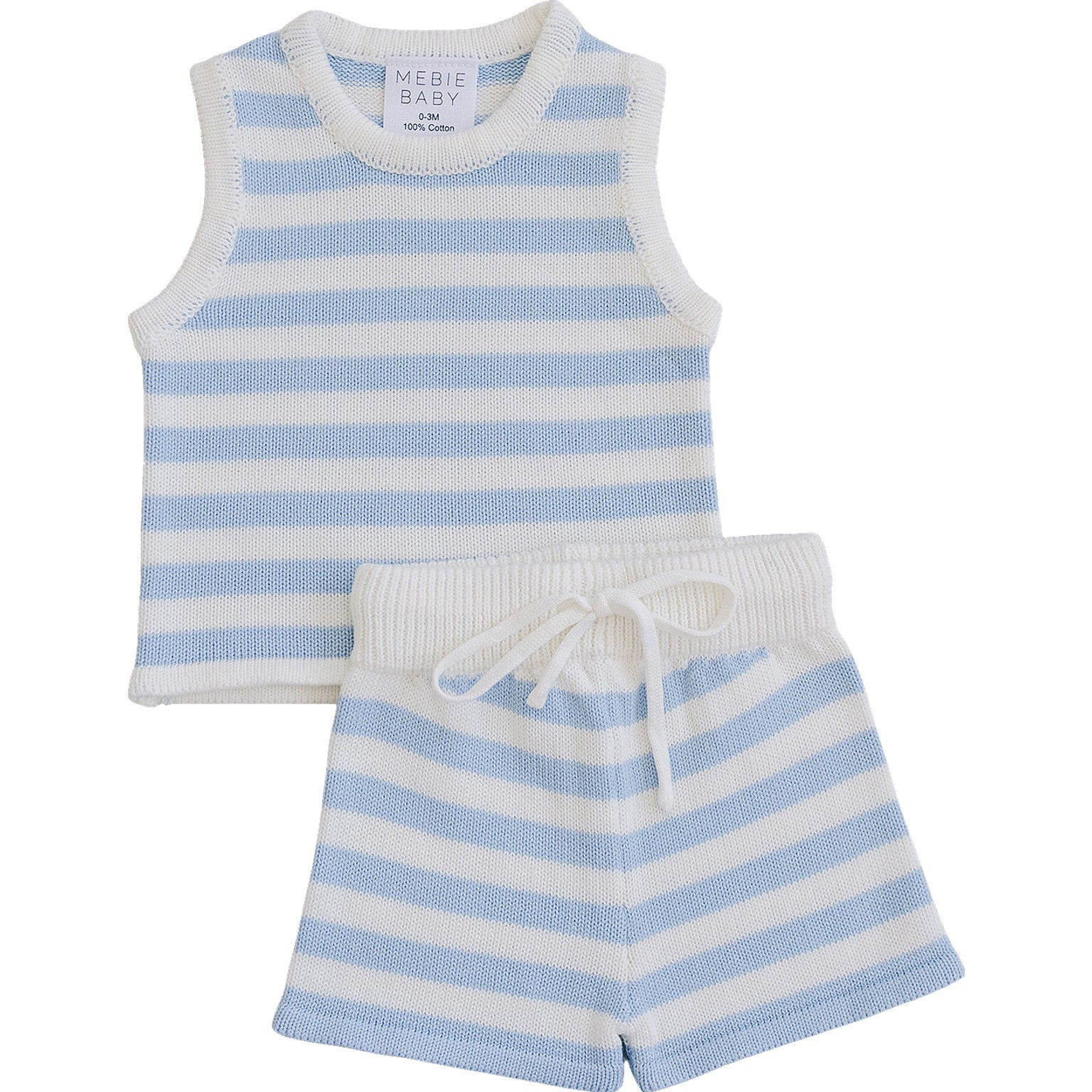 Blue Stripe Short Tank Set | Mebie Baby
