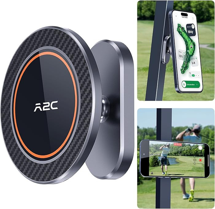 A2C Alloy Magnetic Golf Cart Phone Holder Compatible With MagSafe iPhone 17 Pro Max Air 16 Plus 1... | Amazon (US)