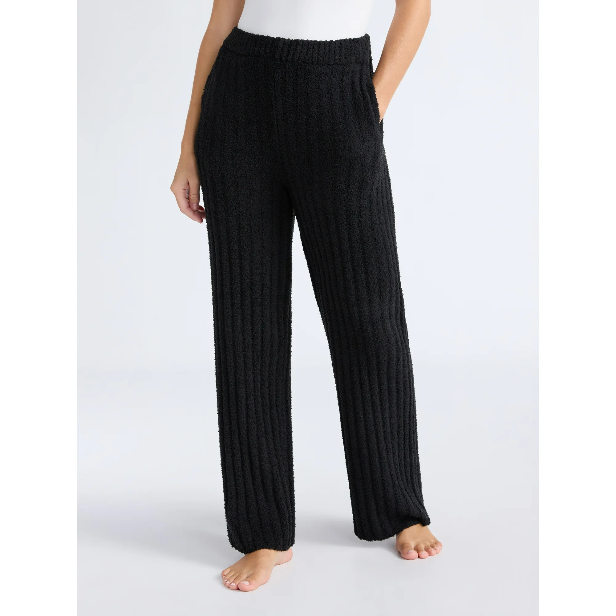 Joyspun Women's Sleepwear Ribbed Wide-Leg Pants, Sizes XS-3X | Walmart (US)
