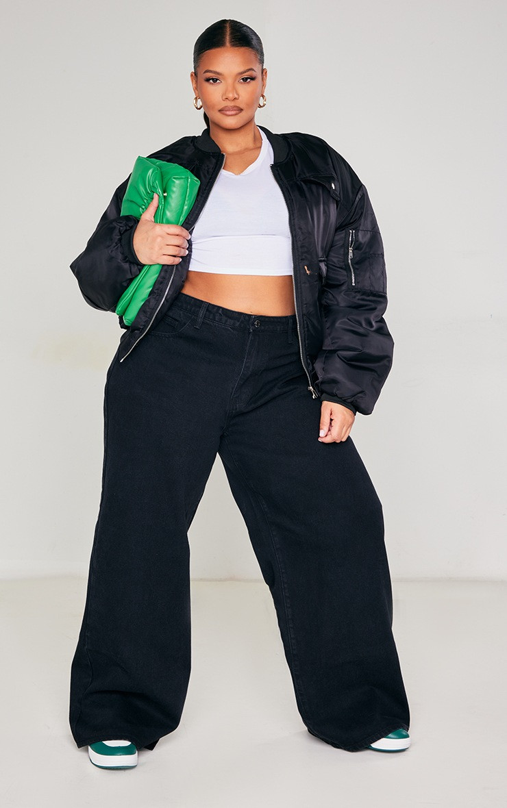 Plus Black High Waist Faded Boyfriend Jeans | PrettyLittleThing US