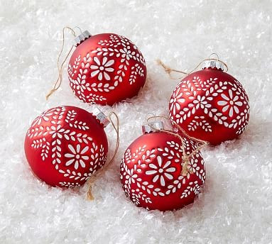 Rustic Mercury Glass Ball Ornaments Set Of 4 | Pottery Barn (US)